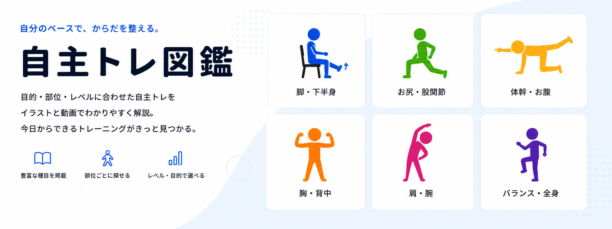 自主トレ図鑑 — 自分のペースで、からだを整える